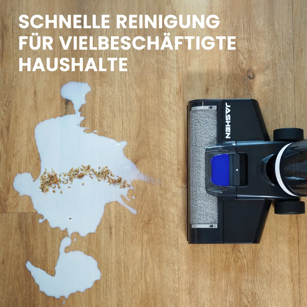JASHEN F12 Nass Trockensauger Für Hartböden, Bis 35 Min Akku-Laufzeit, Selbstreinigungsfunktion, 800ml Frischwassertank, Kabelloser Bodenwischer, Standfunktion, LED-Display, Akku Saugwischer, Wischer 4 JASHEN F12 Nass Trockensauger Für Hartböden, Bis 35 Min Akku-Laufzeit, Selbstreinigungsfunktion, 800ml Frischwassertank, Kabelloser Bodenwischer, Standfunktion, LED-Display, Akku Saugwischer, Wischer – Bild 2