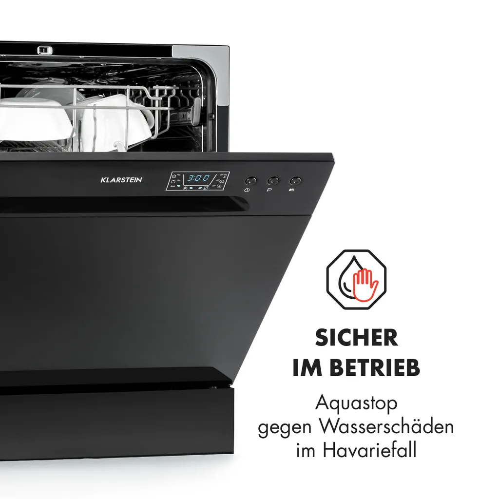 Klarstein Spülmaschine 55 Cm Geschirrspüler Freistehend Teilintegriert - 206 KWh/Jahr - 8 Maßgedecke - 6 Programme - Aquastop - Schwarz Einbau Geschirrspüler Spülmaschine Einbaugeschirrspüler Einbauspülmaschine 6 Klarstein Spülmaschine 55 Cm Geschirrspüler Freistehend Teilintegriert - 206 KWh/Jahr - 8 Maßgedecke - 6 Programme - Aquastop - Schwarz Einbau Geschirrspüler Spülmaschine Einbaugeschirrspüler Einbauspülmaschine – Bild 4
