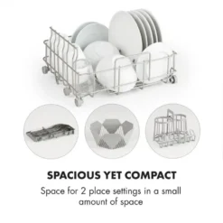 Klarstein Mini Geschirrspüler Spülmaschine Mit Platz Für 2 Maßgedecke - 6 Programme - 5 L Wasser Benötigt - LED-Display - Touch - Tischgeschirrspüler Inkl. Zubehör - Silber Mini Geschirrspülmaschine Klein Spülmaschine Freistehend -Kaufland Verkäufe 01108aac6e8f51f844de3b2ebf50c00e