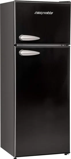 Respekta Kühlschrank Retro Kühlschrank Stand Kühl-Gefrierkombination Schwarz