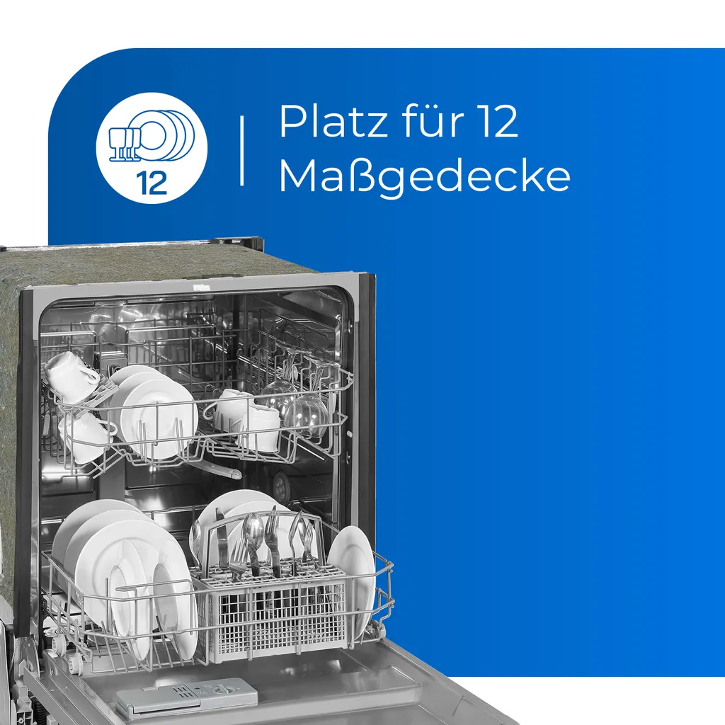 Exquisit Einbaugeschirrspüler EGSP6012-E-030E Silber | Vollintegriert | 12 Gedecke | Silber 5 Exquisit Einbaugeschirrspüler EGSP6012-E-030E Silber | Vollintegriert | 12 Gedecke | Silber – Bild 3