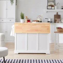 SoBuy FKW71-WN Kücheninsel Küchenwagen Mit Erweiterbarer Arbeitsplatte Küchenschrank Servierwagen Holz Weiß BHT Ca.: 115x92x46-71cm -Kaufland Verkäufe 016d7c5ecaebad2a738b057b330babe7