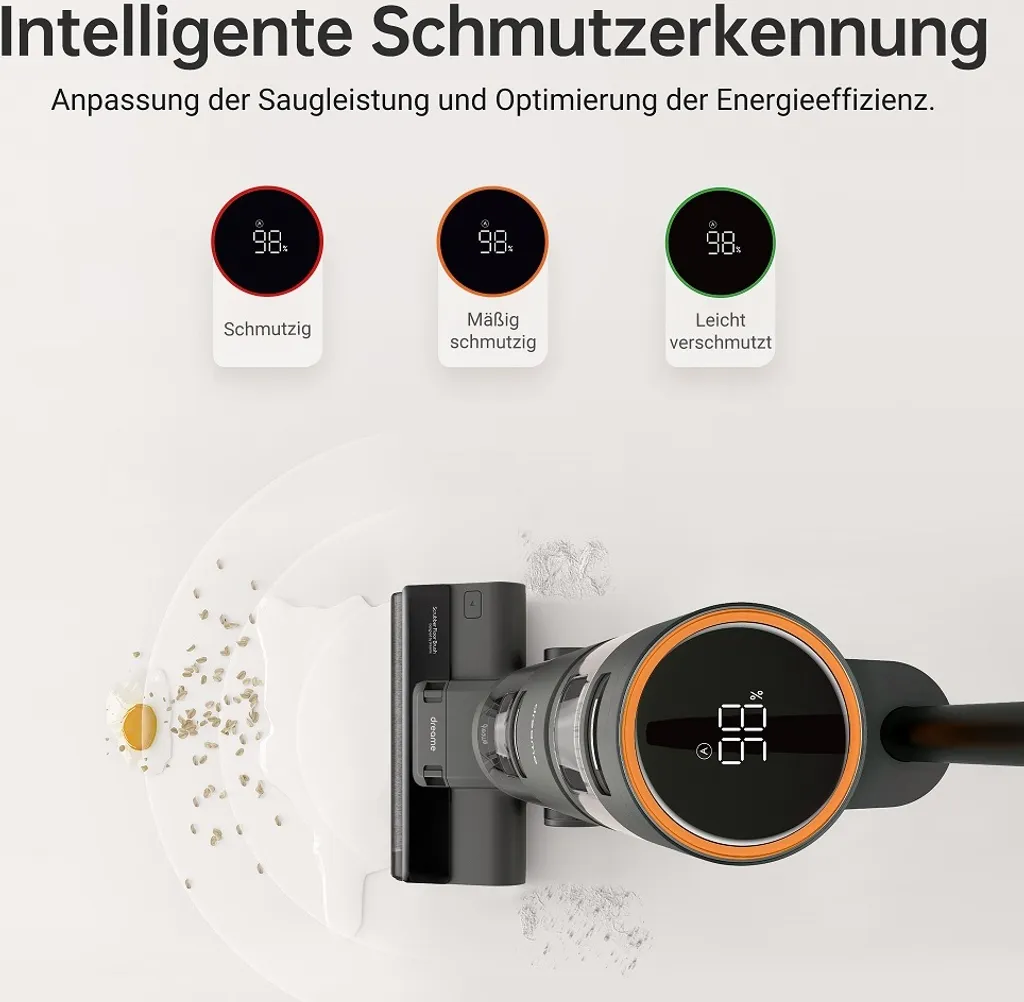 Dreame H12 Nass Trockensauger Kabellos Handstaubsauger Waschsauger Mit Kantenreinigungsbürste, Selbstreinigungsfunktion, Schmutzerkennung, LED-Display, 900mL Wassertank Für Hartböden, Tierhaare 11 Dreame H12 Nass Trockensauger Kabellos Handstaubsauger Waschsauger Mit Kantenreinigungsbürste, Selbstreinigungsfunktion, Schmutzerkennung, LED-Display, 900mL Wassertank Für Hartböden, Tierhaare – Bild 9