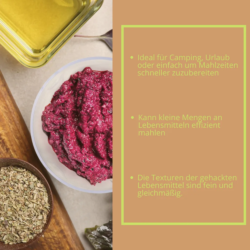 Genius Choptastic Pro Multi-Zerkleinerer 2 Stücke, 30 Watt, 250 Ml Fassungsvermögen, Elektrischer Zerkleinerer Für Obst, Gemüse, Käse, Schokolade, Nüsse Und Babynahrung 6 Genius Choptastic Pro Multi-Zerkleinerer 2 Stücke, 30 Watt, 250 Ml Fassungsvermögen, Elektrischer Zerkleinerer Für Obst, Gemüse, Käse, Schokolade, Nüsse Und Babynahrung – Bild 4