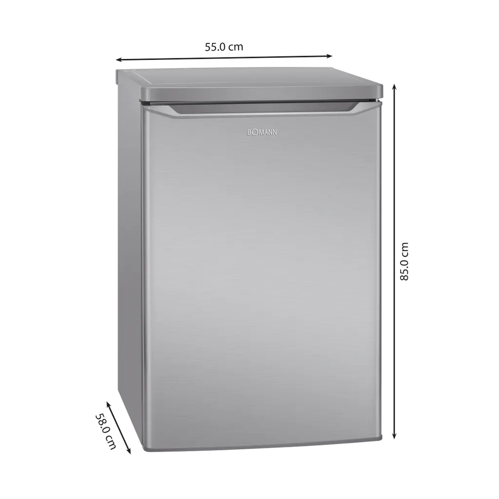 Bomann Kühlschrank Mit Gefrierfach Freistehend (109L) Leise Mit Kühl- Und Gefrierfach, Stand-Kühlschrank Mit Gefrierfach, Kühlkombination Fridge Mit LED Beleuchtung, KS 7248 Inox 6 Bomann Kühlschrank Mit Gefrierfach Freistehend (109L) Leise Mit Kühl- Und Gefrierfach, Stand-Kühlschrank Mit Gefrierfach, Kühlkombination Fridge Mit LED Beleuchtung, KS 7248 Inox – Bild 4