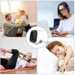 Mini Luftkühler, Tragber Mobile Klimageräte, 3 In 1 Mini Air Cooler, USB Ventilator, 3 Kühlstufen Mit LED Nachtlicht Für Zu Hause, Büro, Auto, Hotel, Garage, Camping -Kaufland Verkäufe 02be5973f6beb79206a2238f699e030e