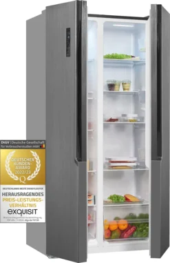 Exquisit Side-by-Side SBS135-040F Inoxlook-az | Standgerät | 436 L Volumen | Inoxlook-Dunkel