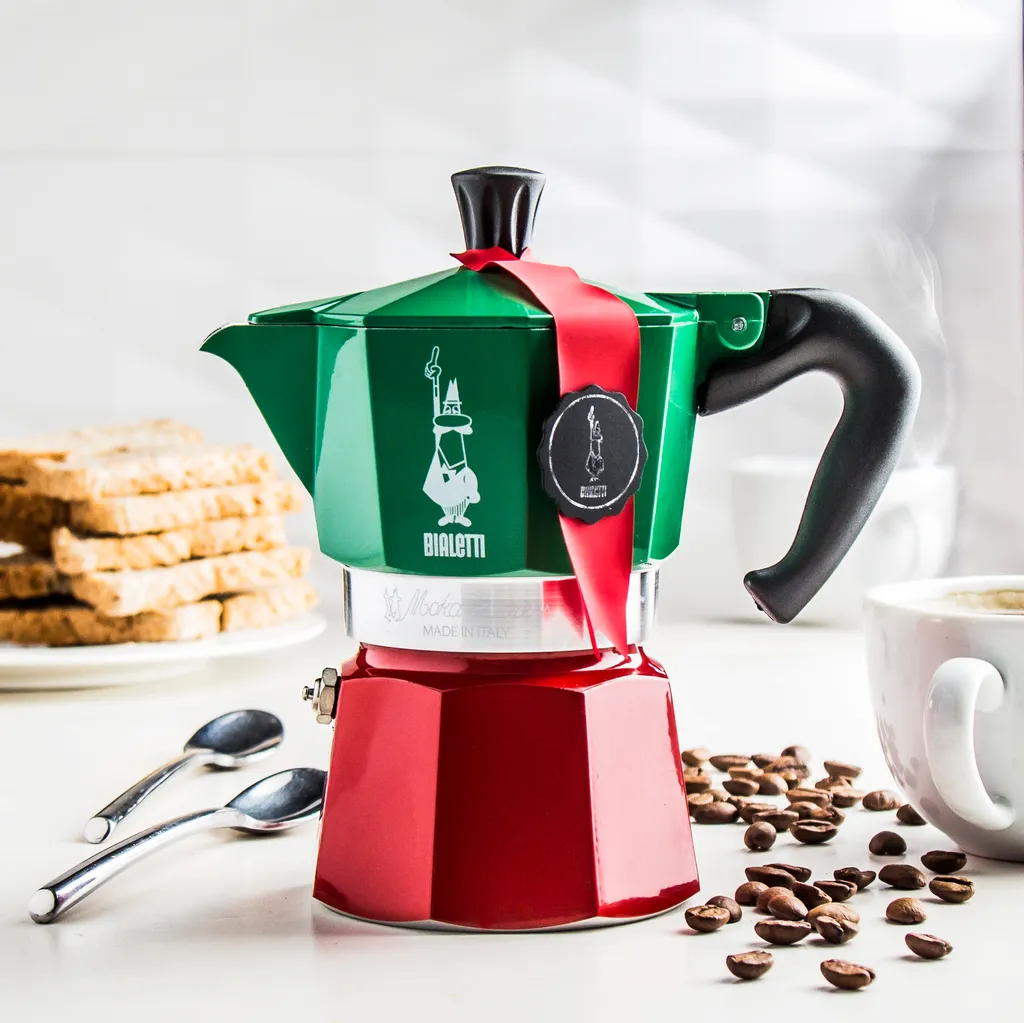 Bialetti - Moka Express Collection Italia (Tricolour), 3-Tassen-Kaffeemaschine, Aluminium 9 Bialetti - Moka Express Collection Italia (Tricolour), 3-Tassen-Kaffeemaschine, Aluminium – Bild 7