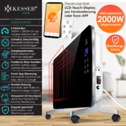KESSER® Elektro Glasheizung Konvektor Elektroheizung Heizung Heizkörper Touch Display, Modell:Schwarz / 2000 Watt 12 KESSER® Elektro Glasheizung Konvektor Elektroheizung Heizung Heizkörper Touch Display, Modell:Schwarz / 2000 Watt -Kaufland Verkäufe 03f498ad8bdce92c4276f405259100b8