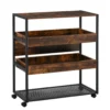 HOMCOM Küchenwagen Küchenrollwagen Servierwagen 3-stöckige Küchenregal Industrie-Design Mit Verstellbaren Füßen Rustikales Braun 80 X 40 X 90 Cm -Kaufland Verkäufe 0519649560a2d0e9a495004a910d9b60