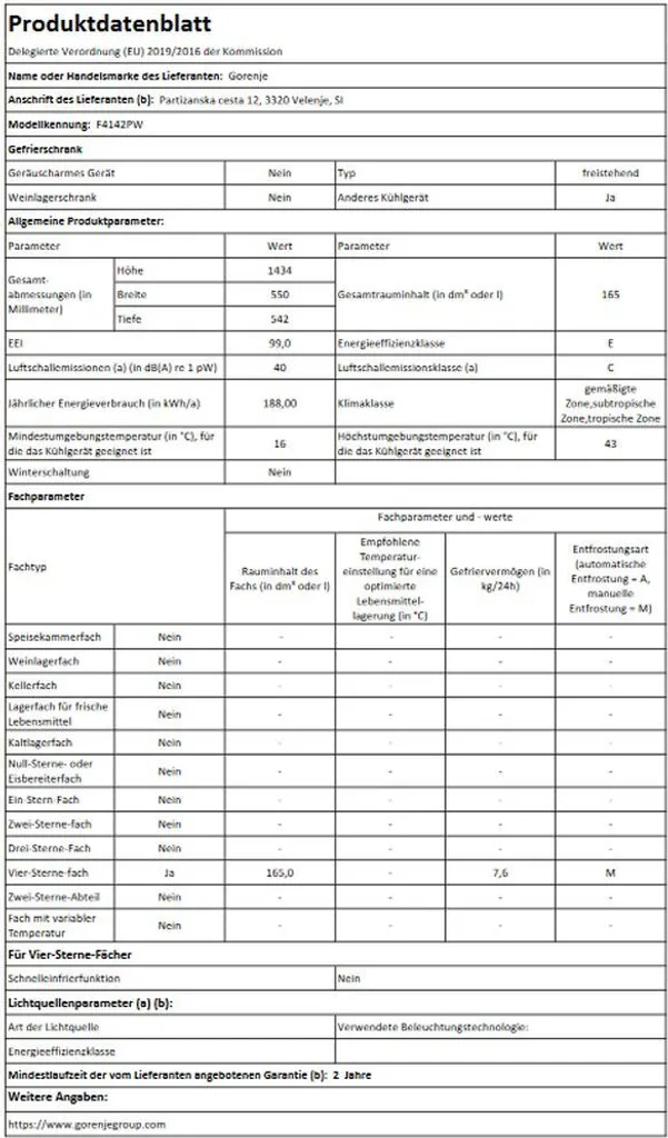 Gorenje - F4142PW - Gefrierschrank - Weiß 6 Gorenje - F4142PW - Gefrierschrank - Weiß – Bild 4