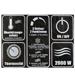 LEX Heizlüfter Mit Ventilatorfunktion 2000W, Farbe:Schwarz -Kaufland Verkäufe 07a33116ec9c4697260e122faea88209