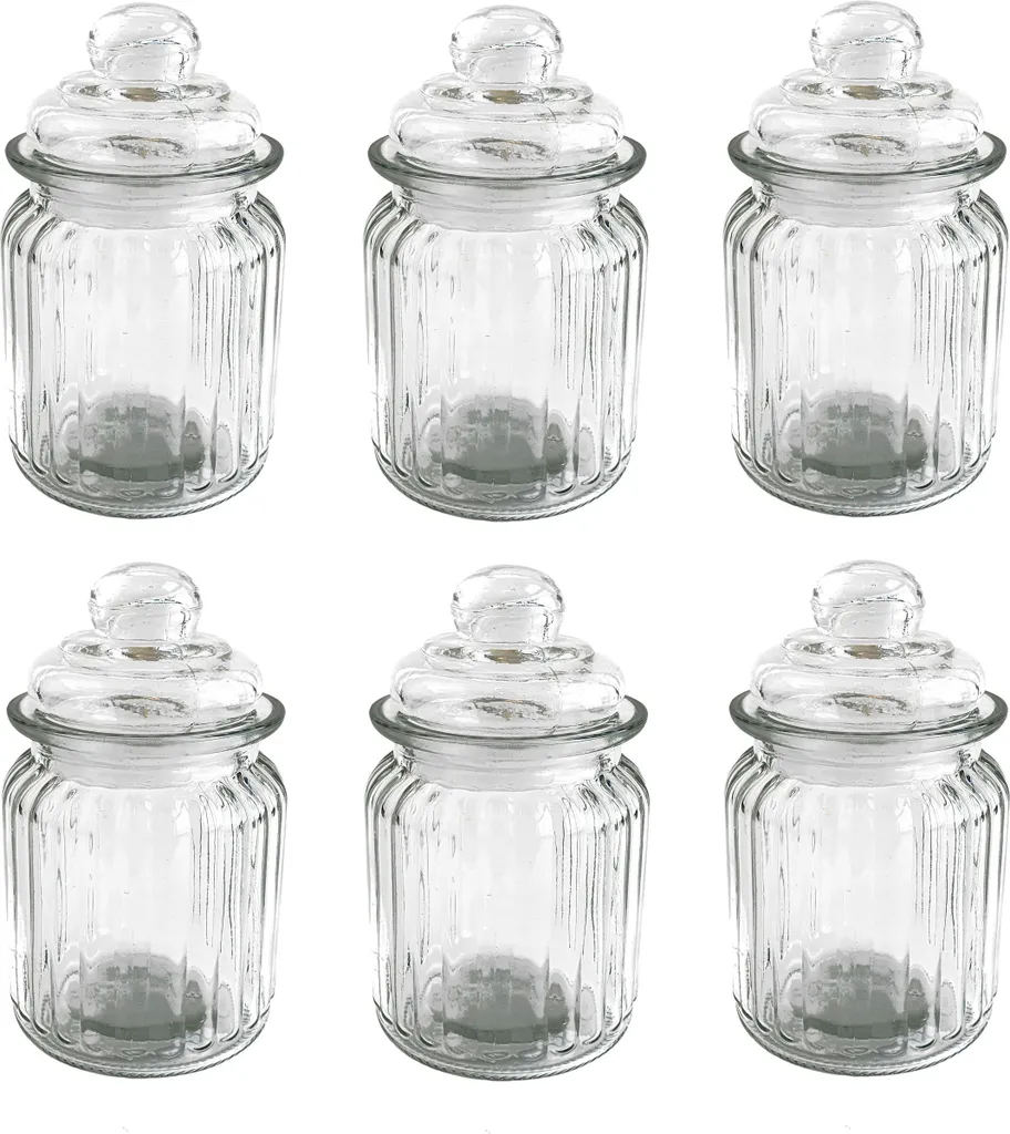 Glasgefäß Mit Deckel - 6 Stück - Vorratsglas 300ml 3 Glasgefäß Mit Deckel - 6 Stück - Vorratsglas 300ml