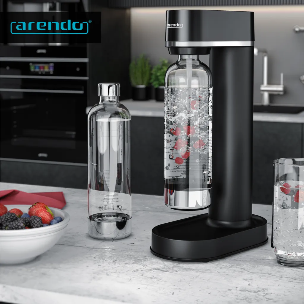 Arendo Wassersprudler 850 Ml – Inkl. 2 850 Ml Wasserflaschen - Carbonator - Fein Dosierbar – Kompatibel Mit 60 L CO2 Zylindern 7 Arendo Wassersprudler 850 Ml – Inkl. 2 850 Ml Wasserflaschen - Carbonator - Fein Dosierbar – Kompatibel Mit 60 L CO2 Zylindern – Bild 5