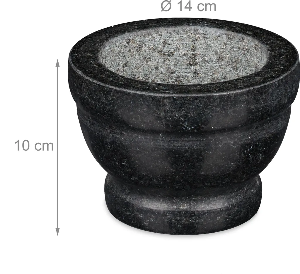 Relaxdays Granit Mörser Mit Stößel XL 6 Relaxdays Granit Mörser Mit Stößel XL – Bild 4