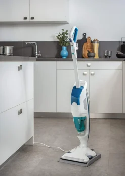 Rowenta Bodendampfreiniger Clean & Steam Revolution RY7757 | 2 In 1 Reingung | Verdampfer Für ätherische Öle | Alle Bodenarten | Anti-Kalk-Kartusche | Weiß/Blau -Kaufland Verkäufe 09ea140ee98abd075d72410c481c4283