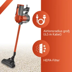Clatronic Bodenstaubsauger, 2in1 Boden- Und Handstaubsauger, Vacuum Cleaner, Staubsauger Beutellos, Staubsauger Mit HEPA-Filter, Mikrofiltersystem, 600 Watt, Anthrazit/orange, BS 1306 N -Kaufland Verkäufe 0af6a5ac6f0ac69c98873e3538ef9ccf