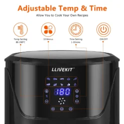 LLIVEKIT WAF0017DE Heißluftfritteuse Luftfritteuse Airfryer Heißluftfritöse Korb 10 Programmen Ohne Öl 5L 1400W 80-200℃ Schwarz -Kaufland Verkäufe 0b45183ba0cd99ba1ebc191ba30dcf15