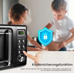 COSTWAY Mikrowelle 20L, 700 W Mikrowellenofen, Mit 8 Automatischen Programme, 5 Leistungsstufen, LED-Anzeige, Verzögerter Start, Retro, Schwarz -Kaufland Verkäufe 0b4f3c1da8cef9c9dc38b4c989ffca6e