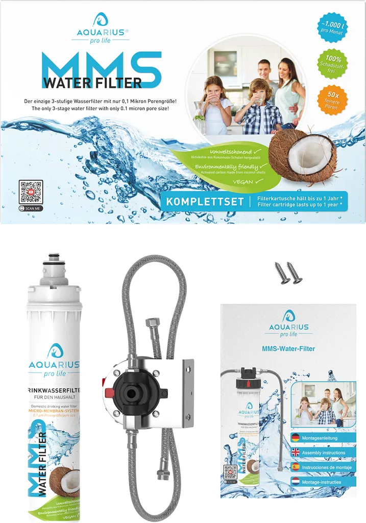 AQUARIUS Pro Life ® - Trinkwasserfilter Für Die Küche - Ultra Feine 0,1 Mikron Porengröße - Innovatives 3-stufiges Filtersystem Inkl. Aktivkohle & Micro-Membran I Filtert Bis Zu 11.200 Liter/Jahr I Einbaufilter - Wasserfilter 3 AQUARIUS Pro Life ® - Trinkwasserfilter Für Die Küche - Ultra Feine 0,1 Mikron Porengröße - Innovatives 3-stufiges Filtersystem Inkl. Aktivkohle & Micro-Membran I Filtert Bis Zu 11.200 Liter/Jahr I Einbaufilter - Wasserfilter