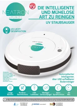 Neatron By Purize - 5 In 1 Intelligenter Saugroboter , UV Sterilisationsroboter Roboter 1.800 Pa Besen – Aus Der TV Werbung 31 Neatron By Purize - 5 In 1 Intelligenter Saugroboter , UV Sterilisationsroboter Roboter 1.800 Pa Besen – Aus Der TV Werbung -Kaufland Verkäufe 0e402cfe92d4cbfa9a696049735b4a39