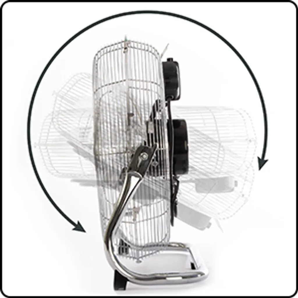 ProfiCare Ventilator PC-VL 3067 Windmaschine Im Retro-Design, Mit 3 Geschwindigkeiten, Stufenlos Neigbarer Ventilator-Kopf, Ø Ca. 50cm, Metall-chrom 9 ProfiCare Ventilator PC-VL 3067 Windmaschine Im Retro-Design, Mit 3 Geschwindigkeiten, Stufenlos Neigbarer Ventilator-Kopf, Ø Ca. 50cm, Metall-chrom – Bild 7