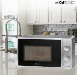 Clatronic Mikrowelle Mit Grill MWG 792, 700 Watt Mikrowellen- + 800 Watt Grillleistung, 30 Minuten-Timer Mit Endsignal, 20 Liter Garraum Mit Beleuchtung, Silber -Kaufland Verkäufe 0e9f25fe444b6db991208810d5d5aa88