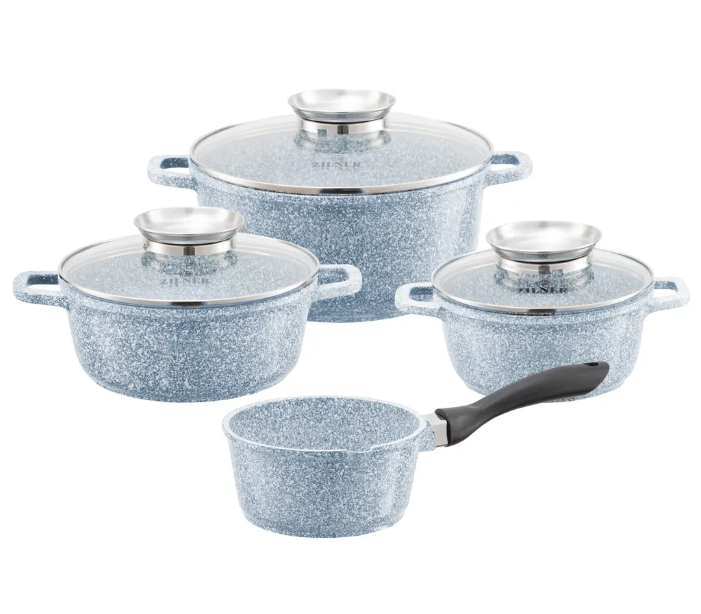 Graue Töpfe Und Kasserolle Mit Marmorbeschichtung 17 Graue Töpfe Und Kasserolle Mit Marmorbeschichtung – Bild 15