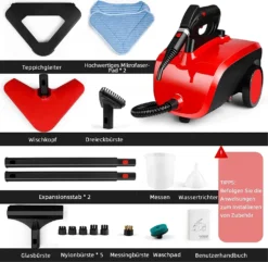 Dampfreiniger, Multifunktions-Dampfreiniger 1500W 1,5L Wassertank, 4,87m Netzkabel, Mit 18 Zubehörteilen, Geeignet Für Fußböden, Autositze, Matratzen, Küchen, Badezimmer, Fenster, Teppiche Usw -Kaufland Verkäufe 0fe980daf980ca21f12459f32e776c1e