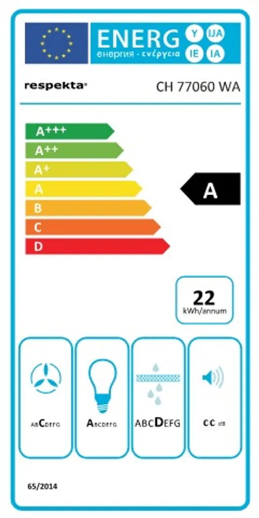 Respekta Dunstabzugshaube Schräghaube CH77060WA Kopffrei Glas 60 Cm Weiß LED + Filter 9 Respekta Dunstabzugshaube Schräghaube CH77060WA Kopffrei Glas 60 Cm Weiß LED + Filter – Bild 7