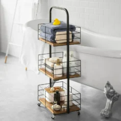 SoBuy NSR06-N Rollregal Mit 3 Körben Bad Wagen Badregal Küchenregal Rollbar Standregal Mit Griff Rollwagen Metall -Kaufland Verkäufe 10ae2fa739837ee80f6216d51325cf4f