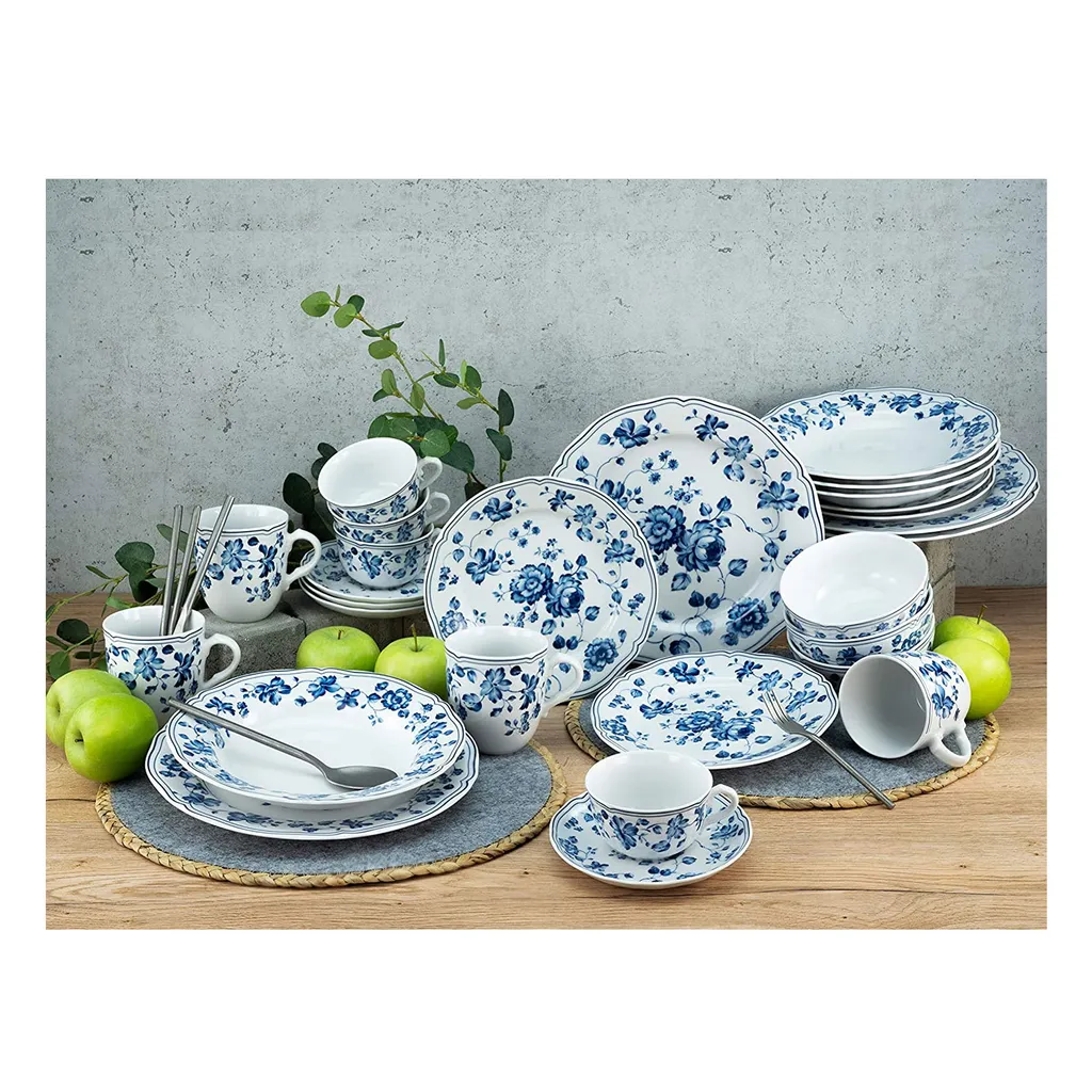 CreaTable 22543 Kombiservice Royal Blue Flower Für 4 Personen, Porzellan, Mehrfarbig (1 Set, 16-teilig) 6 CreaTable 22543 Kombiservice Royal Blue Flower Für 4 Personen, Porzellan, Mehrfarbig (1 Set, 16-teilig) – Bild 4