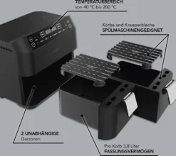 MAXXMEE Heissluft-Fritt. Doppelk. 2x3,8l -Kaufland Verkäufe 118a1c2b13cbc4226904960e07fac21b
