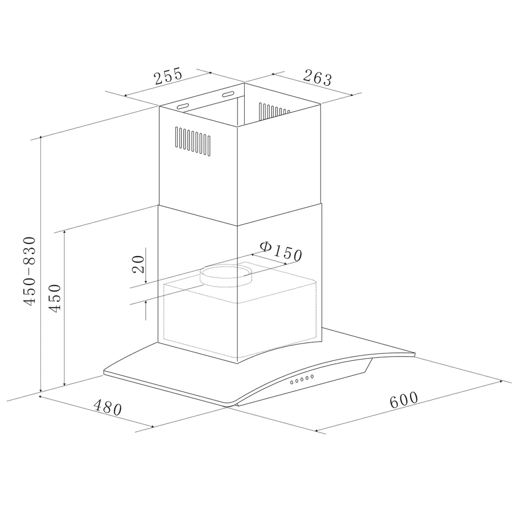 Dunstabzugshaube Kaminhaube Wandhaube Glas LED 60 Cm + Filter Umluftset Respekta 6 Dunstabzugshaube Kaminhaube Wandhaube Glas LED 60 Cm + Filter Umluftset Respekta – Bild 4