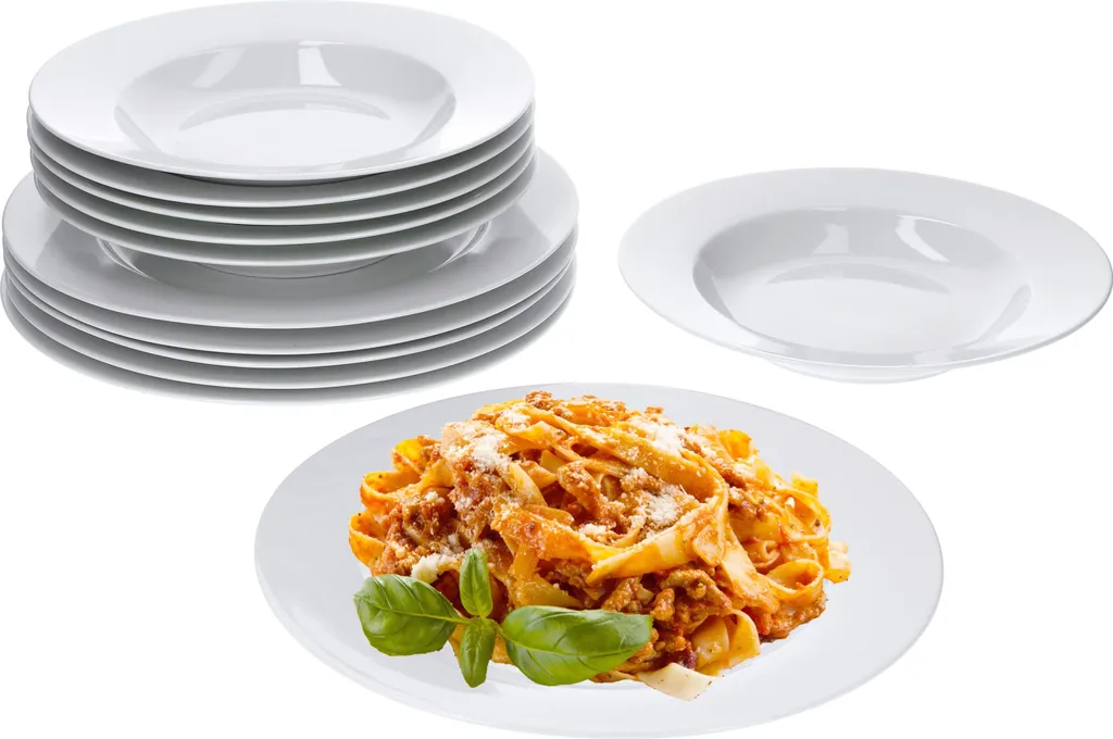 Van Well Trend 12-tlg. Tafelservice Weiß Für 6 Personen, Speiseteller + Suppenteller 3 Van Well Trend 12-tlg. Tafelservice Weiß Für 6 Personen, Speiseteller + Suppenteller
