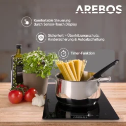 AREBOS Glaskeramikkochfeld, 3000 W, 2 Kochfelder, 30cm, Autark, Mit Sensor Touch -Kaufland Verkäufe 1286fc9cc0347034383eda87f8eb8cbc 1