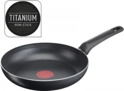 Tefal B55604, Rund, Allzweckpfanne, Schwarz, Titan, Aluminium, Thermo-Punkt