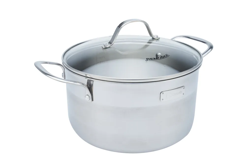 Remoska Edelstahl Topfset Quanta XL - 5-teilig Induktions Töpfe Set, 5l Kochtopf Mit Glasdeckel, 16cm Stielkasserolle, 28cm Edelstahl Wokpfanne, 24cm Und 28cm Pfanne Mit Antihaftbeschichtung 4 Remoska Edelstahl Topfset Quanta XL - 5-teilig Induktions Töpfe Set, 5l Kochtopf Mit Glasdeckel, 16cm Stielkasserolle, 28cm Edelstahl Wokpfanne, 24cm Und 28cm Pfanne Mit Antihaftbeschichtung – Bild 2