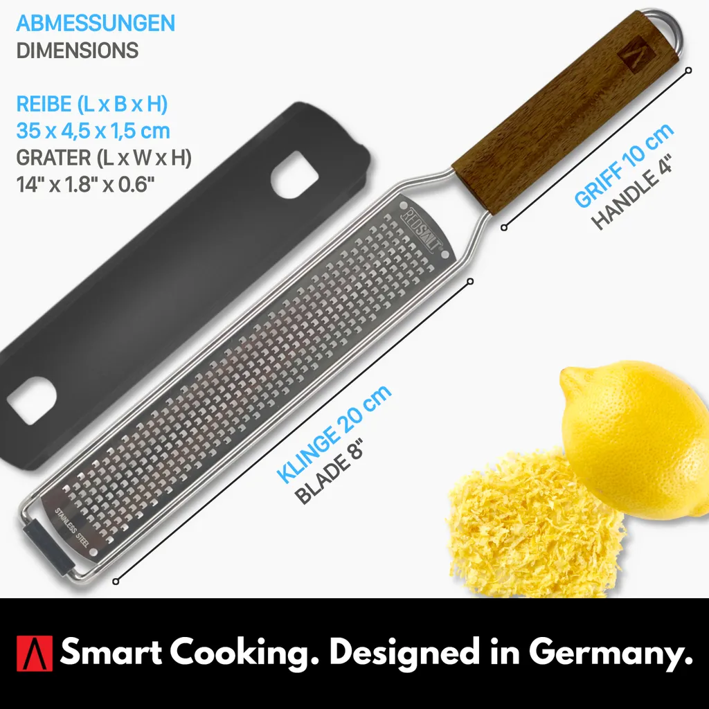 REDSALT® Premium Zester Edelstahl Reibe Mit Holzgriff | Rasiermesserscharfe Klinge | Küchenreibe Für Zitrone Ingwer Muskatnuss | Parmesanreibe Ingwerreibe Zitronenreibe Käsereibe 8 REDSALT® Premium Zester Edelstahl Reibe Mit Holzgriff | Rasiermesserscharfe Klinge | Küchenreibe Für Zitrone Ingwer Muskatnuss | Parmesanreibe Ingwerreibe Zitronenreibe Käsereibe – Bild 6