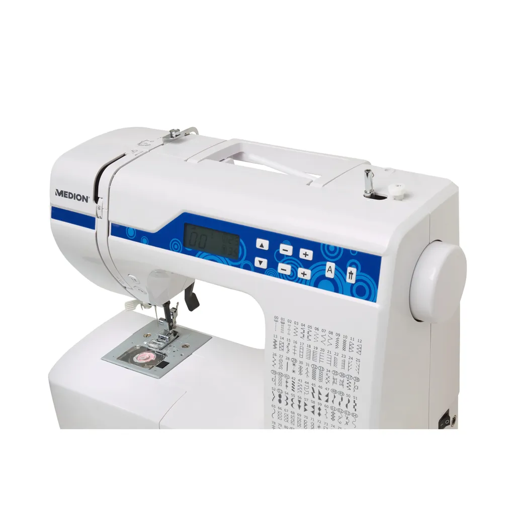 MEDION MD 15694 Digitale Nähmaschine/Knopflochautomatik/100 Stiche/100 Alphabetstiche/69 Doppel-Nadel-Stiche/LED-Nählicht/weiß 6 MEDION MD 15694 Digitale Nähmaschine/Knopflochautomatik/100 Stiche/100 Alphabetstiche/69 Doppel-Nadel-Stiche/LED-Nählicht/weiß – Bild 4