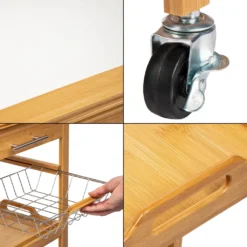 ONVAYA Küchenwagen Kyoto Auf Rollen, Küchenrollwagen Aus Bambus Mit Arbeitsplatte Weiß Aus Stein, Praktischer Beistellwagen Für Die Küche Inkl. Schubladen -Kaufland Verkäufe 1535f0e1f14abcf272842db0d16cc15a