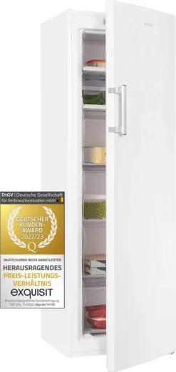 Exquisit Gefrierschrank GS271-NF-H-040D Weiss | 204 L Nutzinhalt | NoFrost | LED-Anzeige