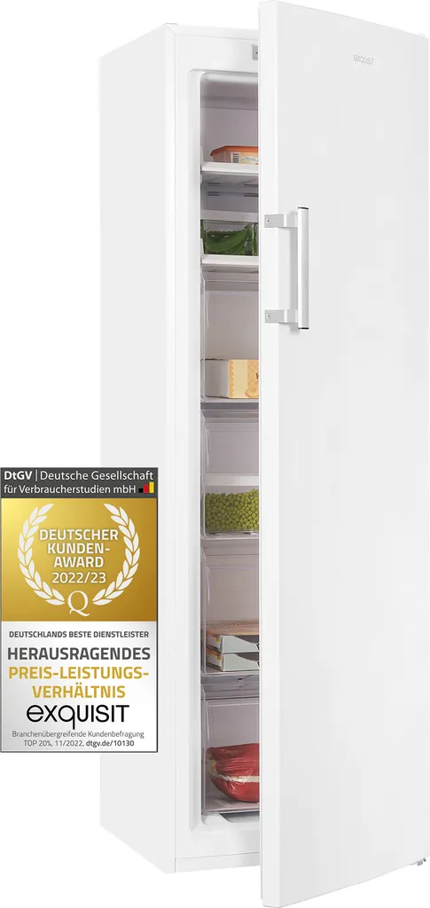 Exquisit Gefrierschrank GS271-NF-H-040D Weiss | 204 L Nutzinhalt | NoFrost | LED-Anzeige 3 Exquisit Gefrierschrank GS271-NF-H-040D Weiss | 204 L Nutzinhalt | NoFrost | LED-Anzeige