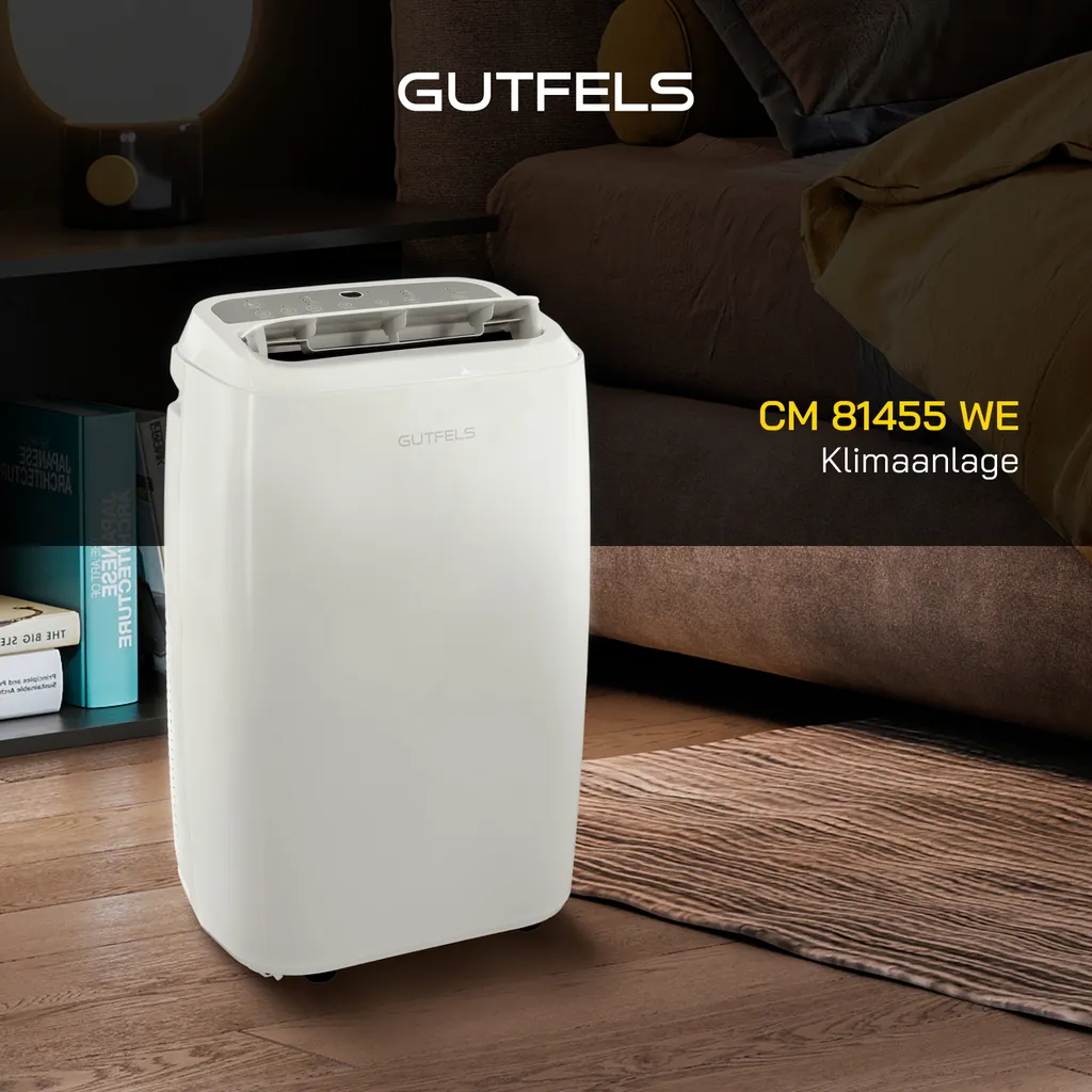 GUTFELS Mobile Klimaanlage CM 81455 We | 14000 BTU | Inkl. Abluftschlauch | Mobil | Luftentfeuchtung | Kühlen | R290a Kältemitte L Weiß 3 GUTFELS Mobile Klimaanlage CM 81455 We | 14000 BTU | Inkl. Abluftschlauch | Mobil | Luftentfeuchtung | Kühlen | R290a Kältemitte L Weiß