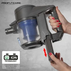 ProfiCare 2in1 Hand-und Bodenstaubsauger PC-BA 3036 A, Leistungsstarker 22,2 V Lithium Ionen Akku, HEPA-Filter, Spezialbürste Für Polster U. Textilien, Inkl. Wandhalterung, Anthrazit-blau 15 ProfiCare 2in1 Hand-und Bodenstaubsauger PC-BA 3036 A, Leistungsstarker 22,2 V Lithium Ionen Akku, HEPA-Filter, Spezialbürste Für Polster U. Textilien, Inkl. Wandhalterung, Anthrazit-blau -Kaufland Verkäufe 1627db83796bc54ee61e9591b67847aa