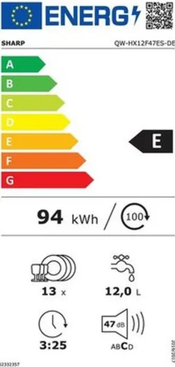 Sharp - QW-HX12F47ES-DE - Stand-Geschirrspüler - Silber - 60 Cm 8 Sharp - QW-HX12F47ES-DE - Stand-Geschirrspüler - Silber - 60 Cm -Kaufland Verkäufe 168561afb144cad9733e06a05f5952c7