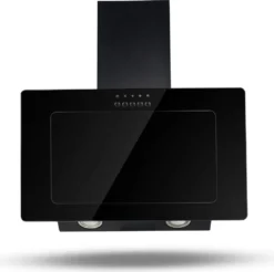 Dunstabzugshaube KH-GSH-60B Glas Schwarz Kopffreihaube LED 60cm Schräg