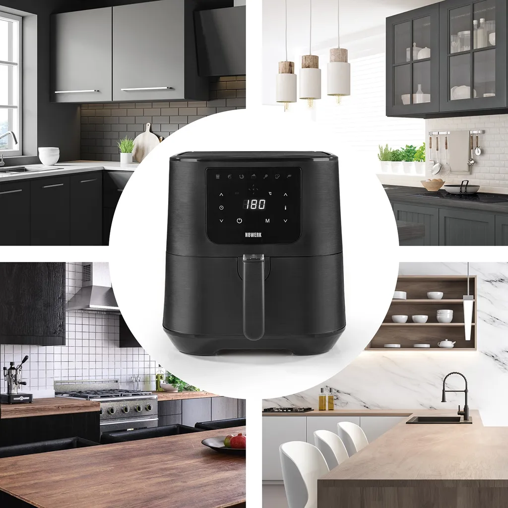 N8WERK Heißluft-Fritteuse In Der Midnight Edition Fritteuse Heißluft Fritteuse Airfryer Pommes 5L Ofen XL Digital Touch Display 4 N8WERK Heißluft-Fritteuse In Der Midnight Edition Fritteuse Heißluft Fritteuse Airfryer Pommes 5L Ofen XL Digital Touch Display – Bild 2