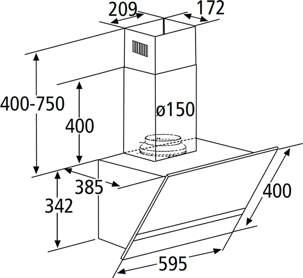 PKM Dunstabzugshaube Kopffreihaube Schräghaube Randabsaugung S20-60 AWTY Weiß 4 PKM Dunstabzugshaube Kopffreihaube Schräghaube Randabsaugung S20-60 AWTY Weiß – Bild 2