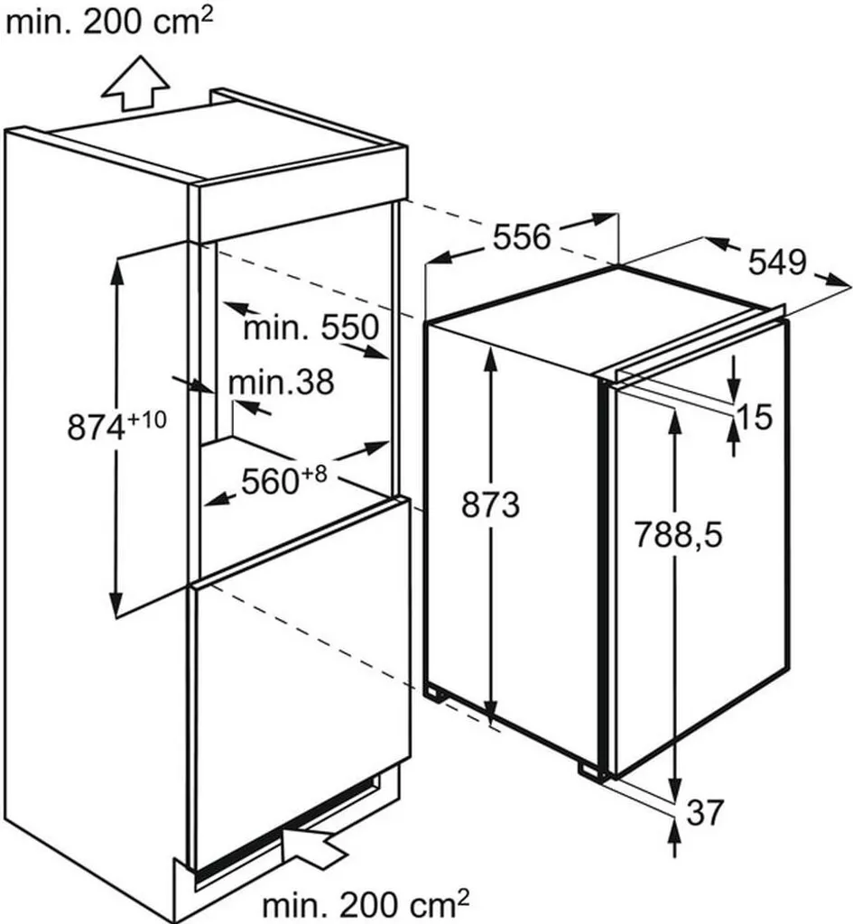 AEG SFS888DXAF Einbaukühlschrank Mit Gefrierfach 118 L FrischeZone Display 5 AEG SFS888DXAF Einbaukühlschrank Mit Gefrierfach 118 L FrischeZone Display – Bild 3